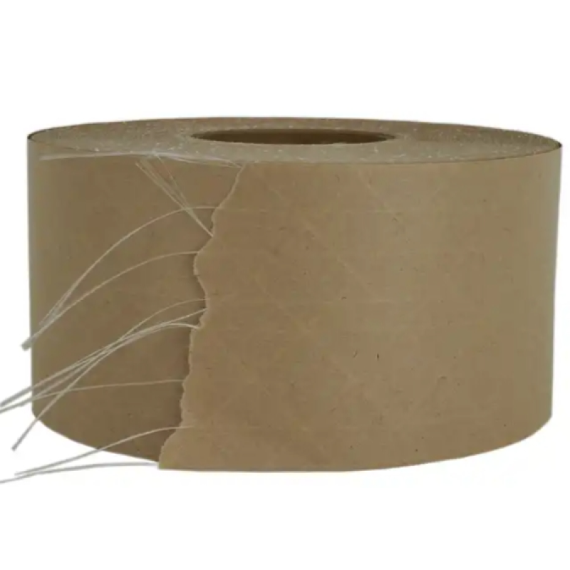 Production Manufacturer 120gsm Brown Water Activated Reinforced Kraft Paper Tape Jumbo Roll Tamper Evident Gummed Tape